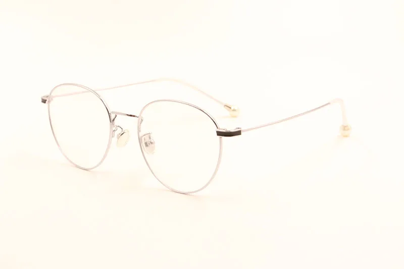 BCLEAR Titanium Glasses Frame Women Vintage Round Eyewear Classic Optical Prescription Brand Designer Eyeglasses Frame Pearl
