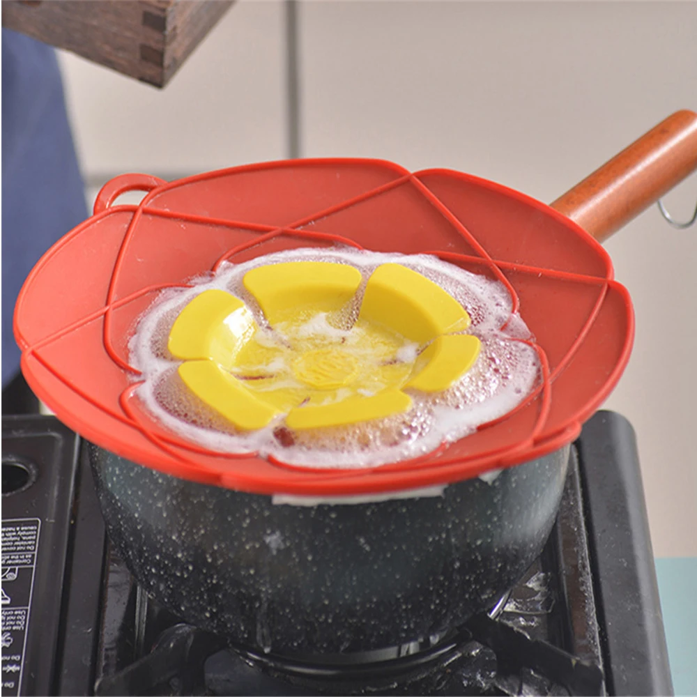 Силиконовая крышка для кастрюли, кастрюли, кухонные аксессуары, кухонные принадлежности, кухонная посуда с цветами, аксессуары для дома и кухни, гаджеты