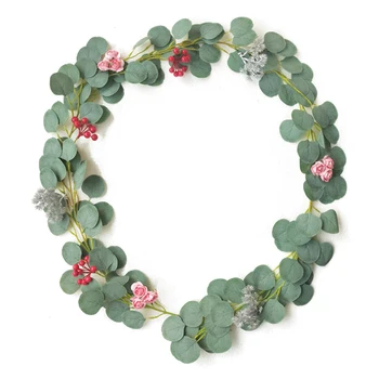 

2M Ivy Fake Wreath Wall Decor Christmas Wedding Decoration Artificial Green Eucalyptus Vines Rattan Flowers For WEedding Arch
