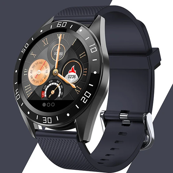 GT105 Смарт-часы для мужчин IP67 Водонепроницаемый 1,2 дюймов сердечный ритм кровяное давление вызов сообщение напоминание smartwatch для apple iphone - Цвет: Синий