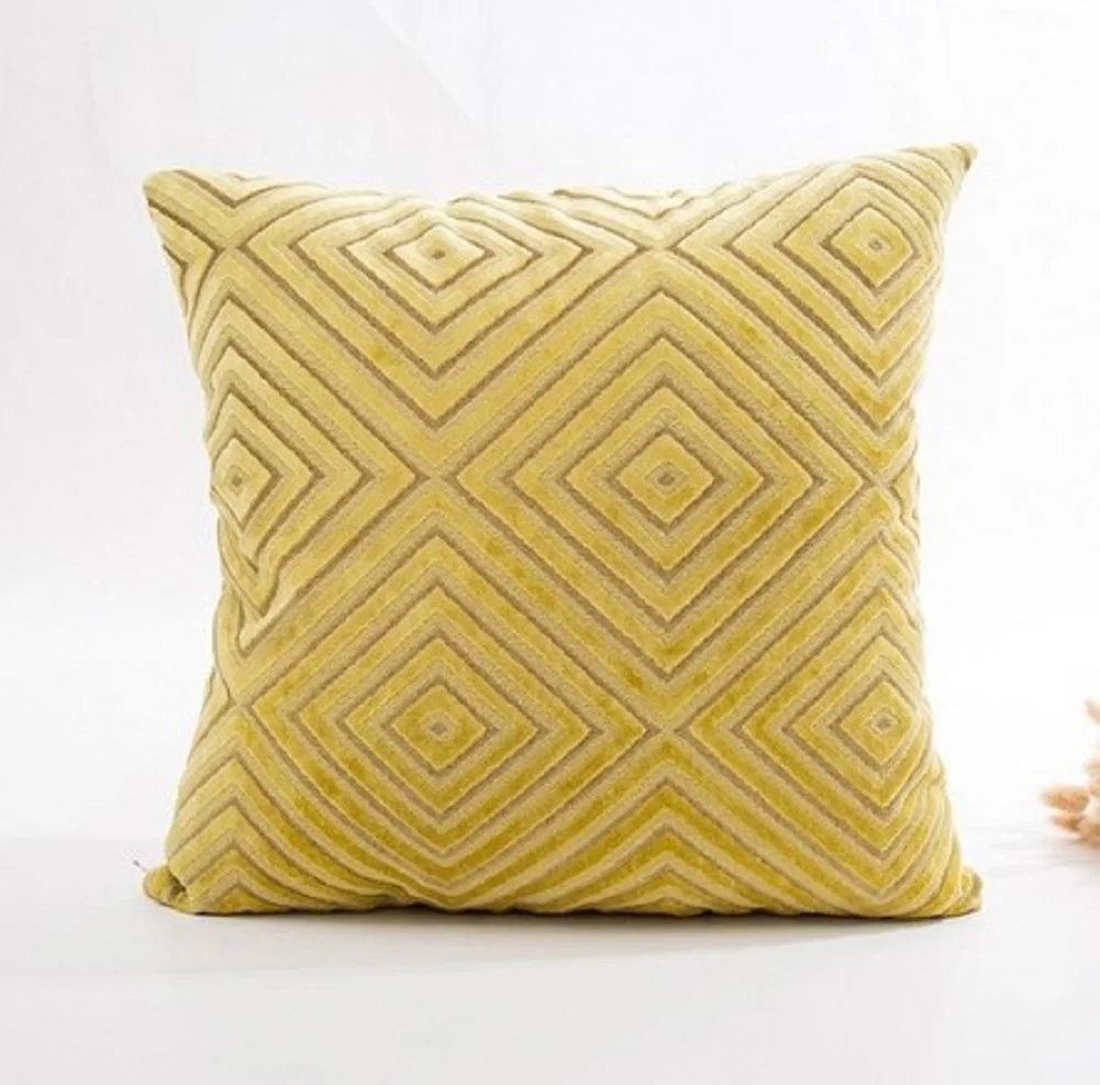 45 см х 45 см квадратный однотонное бархатное геометрический Наволочка на подушку наволочка для дома диван-подушка домашняя текстильная подушка чехол Лидер продаж - Цвет: Цвет: желтый