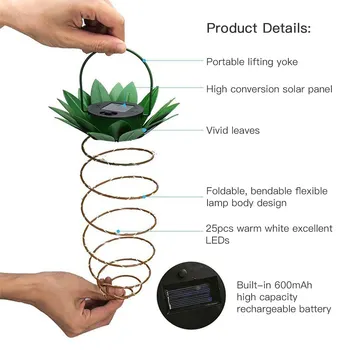 

DC2V 0.08W 25LED Pineapple Design IP56 Water Resistance Warm White For Yard