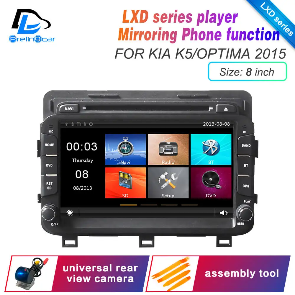 Android 9,0 DSP 4G Lte Мультимедиа gps DVD плеер для KIA K5 Optime-K5 подголовник монитор Радио Стерео навигационная система - Цвет: LXD 8 inch K5 Optime
