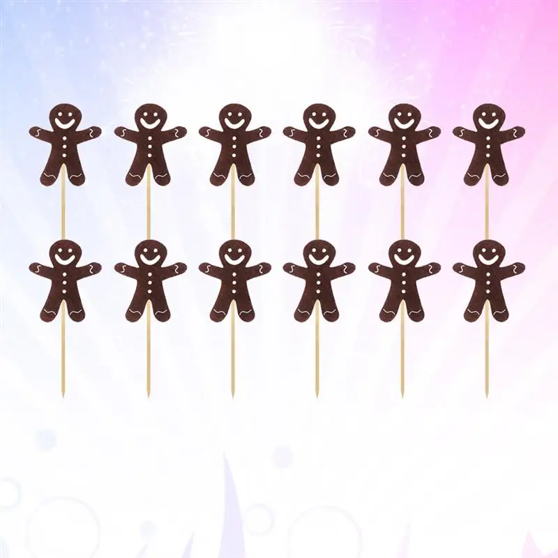 12pcs Topper Creative Smile Face Felt Fruit Picks Cake Picks Decor Party Supplies Cupcake Toppers for Christmas