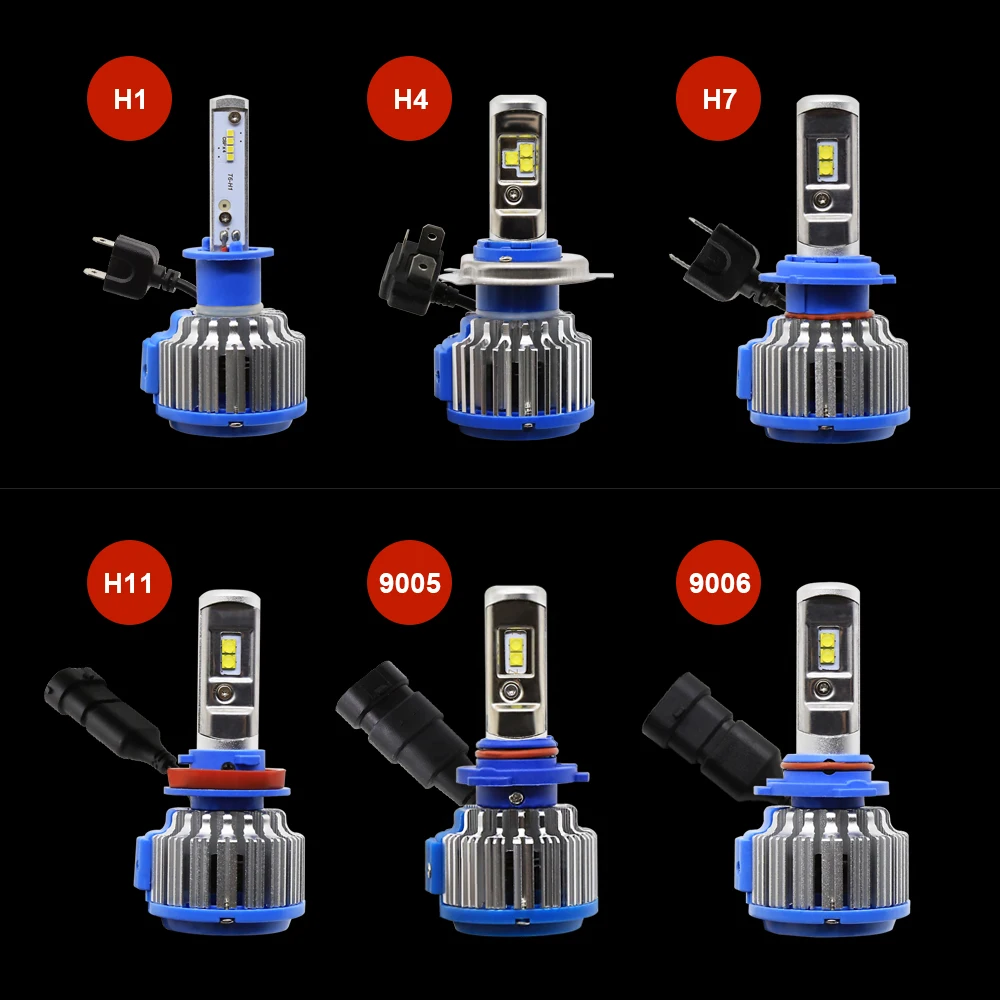 EURS T1 Led Car Headlight H1 H4 LED H7 H8 H9 H11 9005 HB3 9006 HB4 Auto Headlamp Running Light canbus lamp 12V 24V Car Styling