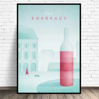 

Bordeaux Minimalist Travel Canvas Painting Wall Art Pictures Prints Home Decor Wall Poster Decoration For Living Room