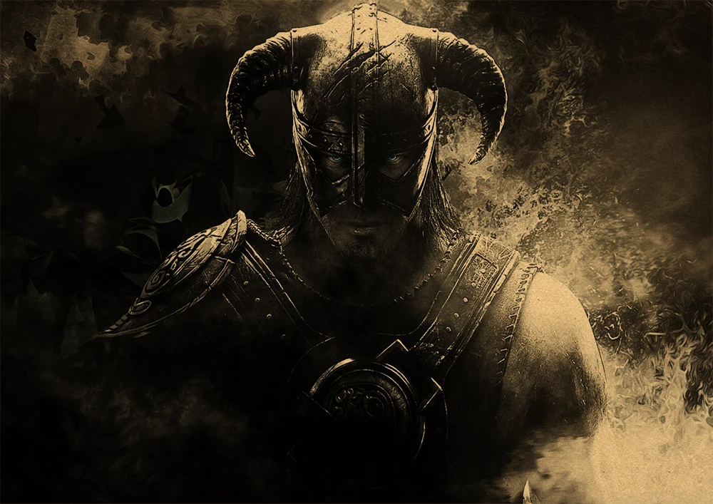 Старый свиток V Skyrim Классическая игра крафт-бумага плакат стикер стены Бар Кафе гостиная столовая украшение стикер стены