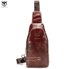 BULL капитан бренд натуральная кожа слинг груди пакет мужская сумка через плечо мужские сумки через плечо из воловьей кожи слот для наушников