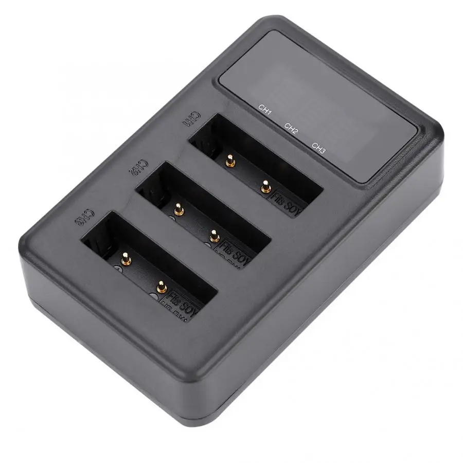 Зарядное устройство для экшн-камеры, 3 слота, зарядка через usb, черный аксессуар для sony NP-BX1