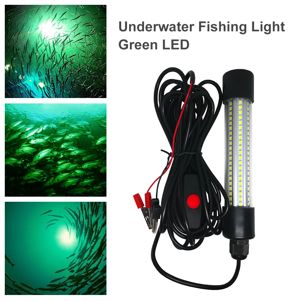 

LED submersible fishing night light underwater lure bait light Blue Green White