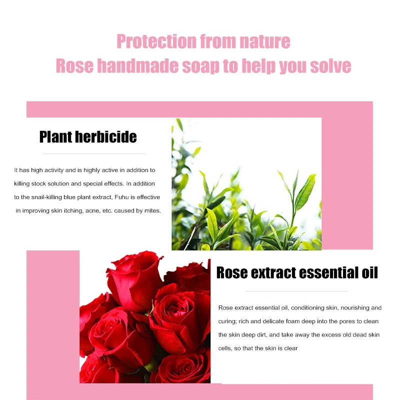Rose Extract Soap Moisturizing And Hydrating Floral Soap Anti-mite Soap Body Face Skin Care Pro
