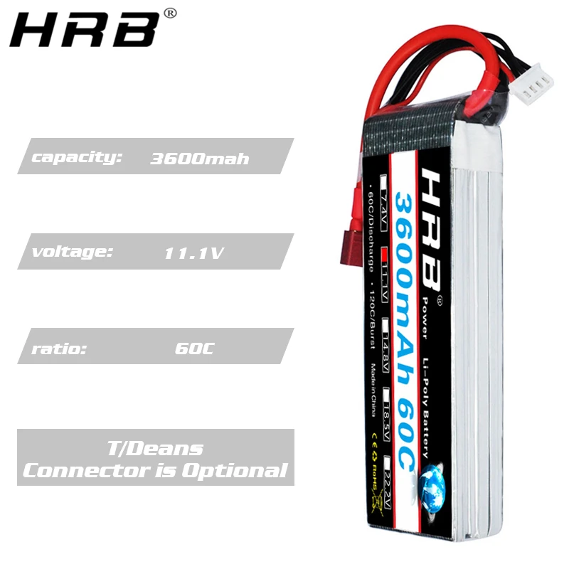 HRB 3S 11,1 V Lipo батарея 1800mah 2200mah 2600mah 3300mah 4000mah 5000mah 5200mah 6000mah 10000mah 12000mah RC части T Deans 50C