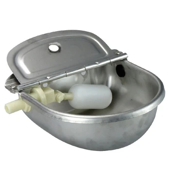 

Top-4L 304 Stainless Steel Water Trough Bowl Horses Goats Sheep Pig Float Bowl Automatic Waterer Drinking Bowl Cattle Tool Acces