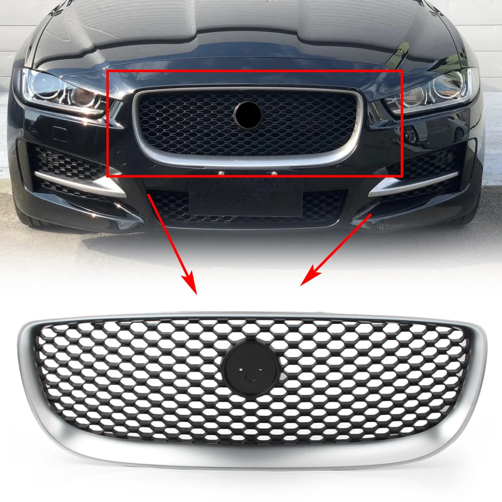 Передняя Центральная решетка решетки верхней сетки для Jaguar XE серебро ABS пластик