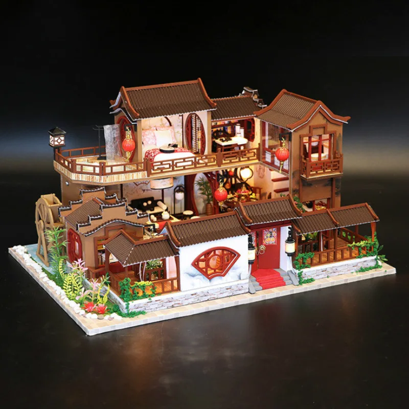 

DIY Doll House Kit Chinese Style Architecture DIY Japanese Miniature Furniture Model Home Decoration Creative Toy Birthday Gifts