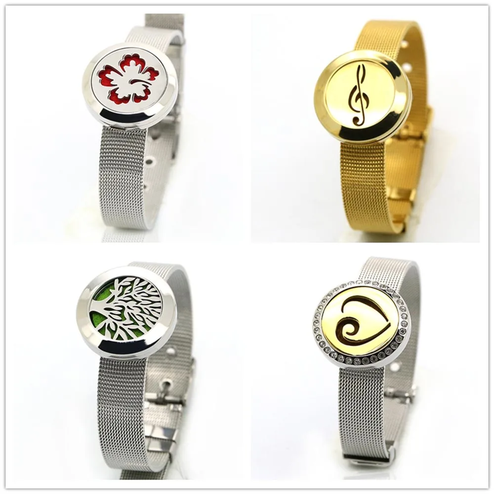 BOFEE Магнитный ароматерапия Locket браслет из нержавеющей стали эфирное масло медальон со светорассеивателем цепочка металлический стальной браслет ювелирный подарок