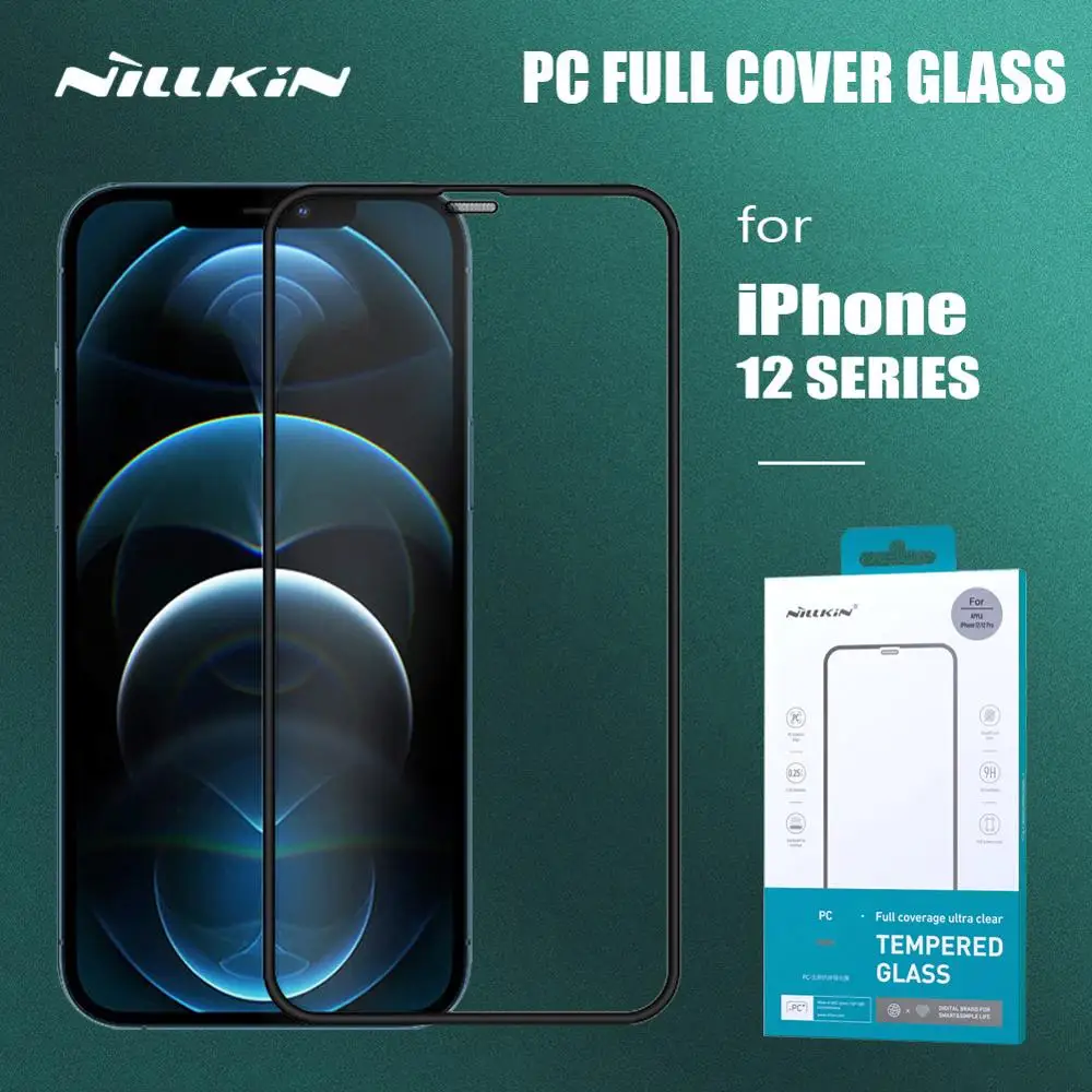 Nillkin for iPhone 12 Pro Max Tempered Glass PC Full Cover Ultra-Clear Protective Screen Protector for iPhone 12/12 Pro/12 Mini
