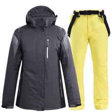 Зимний лыжный костюм для женщин, ветронепроницаемый, водонепроницаемый, для спорта на открытом воздухе, лыжная куртка и брюки, костюм, комплекты, спортивная куртка, брюки, сноуборд, костюмы