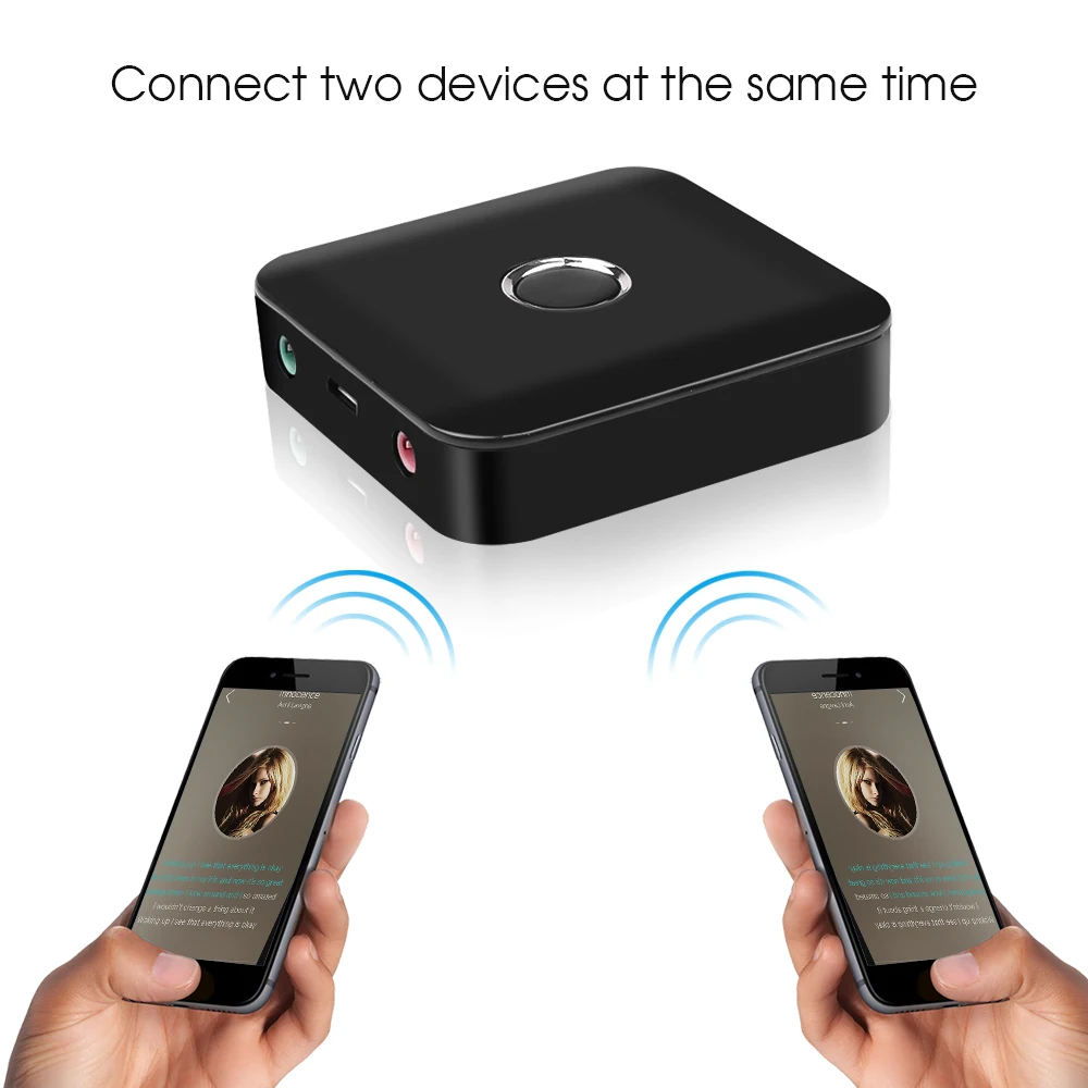 Kebidu 2 в 1 Bluetooth V4.0 беспроводной аудио передатчик получить адаптер стерео музыка поддержка подключения 2 колонки или наушники