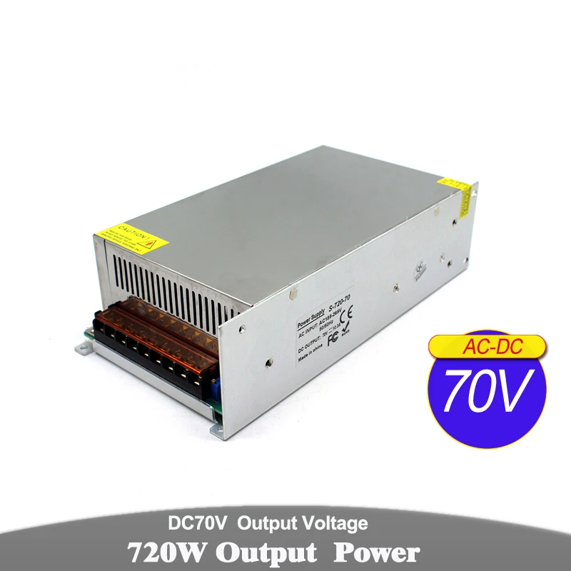 

Power supply dc 70v 10.A 720w ac-dc converter Power Source driver 220V 110V AC DC70V SMPS For Lighting CNC Machinery Stepper