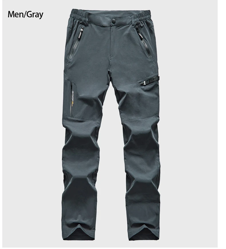 men gray TRVLWEGO брюки для прогулок на открытом воздухе летние женские быстросохнущие треккинговые брюки для рыбалки для мужчин дышащие походные - Цвет: men gray