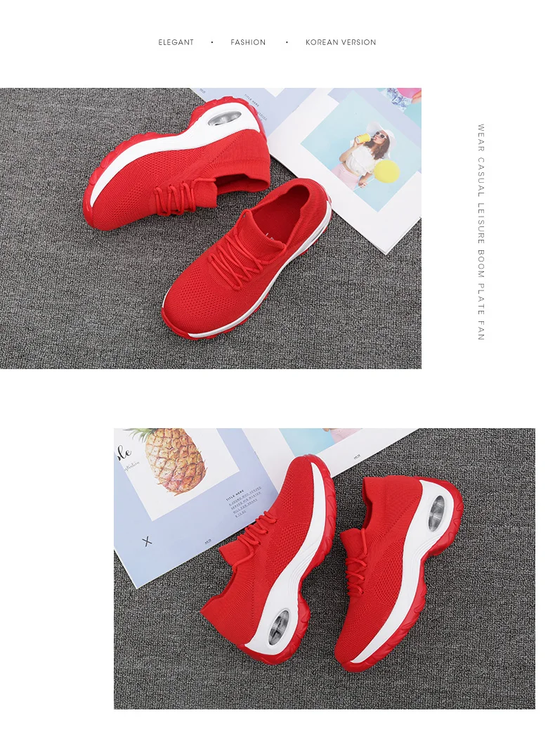 Platform Sneakers Women Height Increasing Woman Sport Shoes Autumn Spring Comfortable Breathable Trainers Jogging Shoes