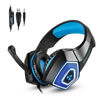 

1pc 3.5mm Wired Luminous Gaming Headset Adjustable Deep Bass Professional E-sports Headphones With Mic