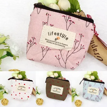 

New Small Floral Canvas Purse Zip Wallet Lady Coin Case Bag Handbag Key Holder mini bag Coin Purse кошелек для монет #30