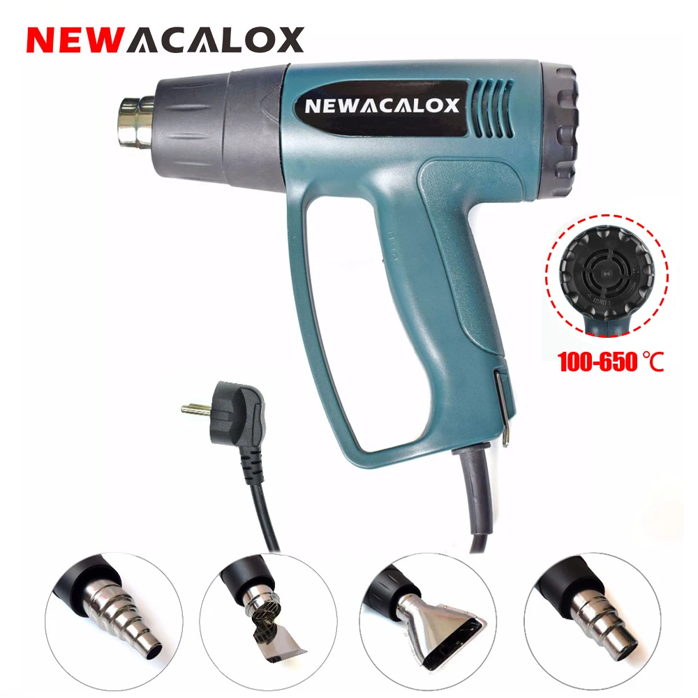NEWACALOX ЕС 220V Тепловая пушка 2000 Вт сверхмощный горячий воздух пистолет Контроль