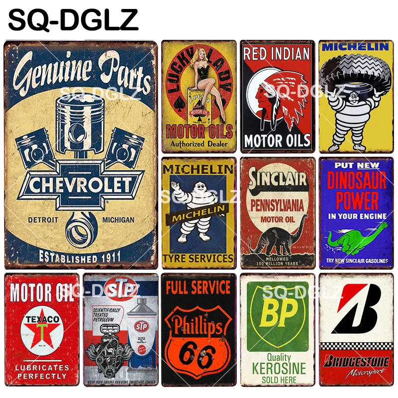 

[SQ-DGLZ] Motors Trucks Vintage Metal Signs Tin Sign Parts Service Plaques Decorative Plates Wall Stickers Pub Garage Poster