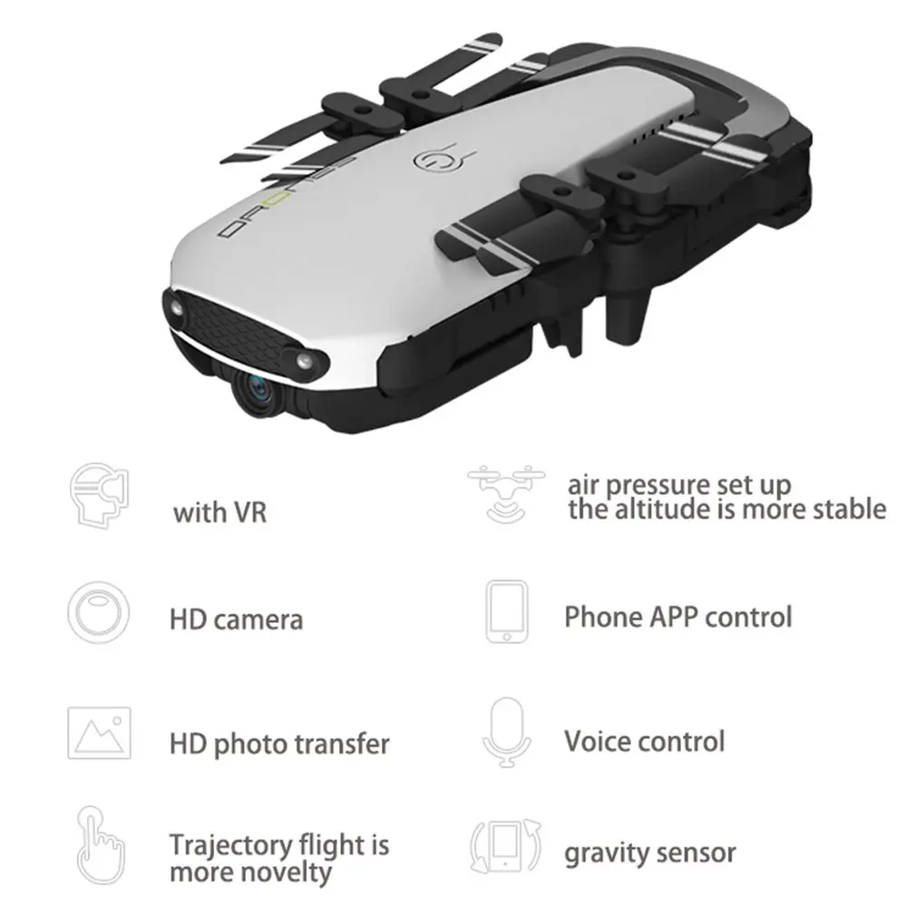 H2 RC складной Дрон Безголовый режим Дрон четырехосевой Самолет мини-Дрон с 30 Вт камерой приложение управление жестами фото Дрон