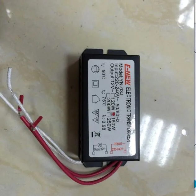 12v power supply 120w 160w 12v electronic transformer 220v to 12v adapter for crystal halogen quartz lamp 230v to 12v converter 5 pcs 1 lot 160W 220V - 240V to 12V Halogen Light Lamp LED Driver Power Supply Converter Electronic Transformer metal case