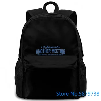 

Mens Survived Another Meeting That Could Have Been An Email (Grey) Famous Brand women men backpack laptop travel school