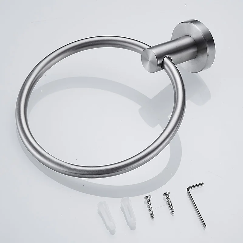 304 Stainless Steel Bathroom Towel Ring Hand Towel Holder Circle Rings Door Hanger Towels Rack Bathroom Hardware Set Wall Mount bathroom towel ring bathroom towel holder