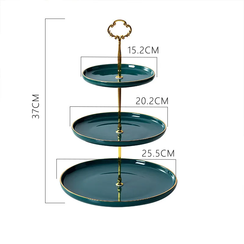 3 яруса кружевных Керамика Десертная Тарелка стенд кекса фрукты стеллаж для хранения Свадебная вечеринка сервировочный поднос Кухня аксессуары рождественские тарелки
