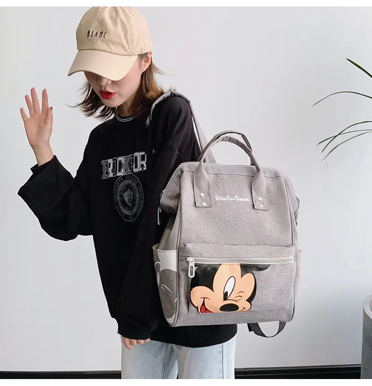 Disney Микки Маус рюкзак женский модный рюкзак кампус дорожная сумка Большая вместительная сумка школьная Студенческая сумка