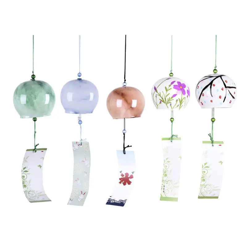 Japanese Style Hanging Wind Chimes Handmade Clear Glass Wind Chime