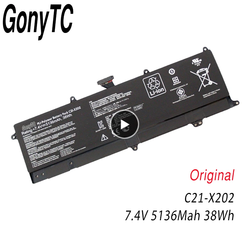 

Original C21-X202 Laptop Battery For ASUS VivoBook S200 S200E X201 X201E X202 X202E S200E-CT209H S200E-CT182H S200E-CT1 5136mAh