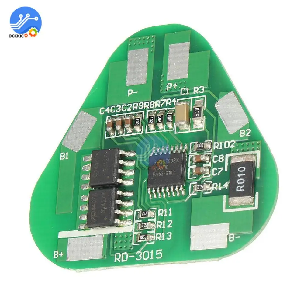 Защитная плата Bms 3S 4A для литий ионной литиевой батареи 3 ячейки PCB 10 8 12 6 в 2P 35*32 мм