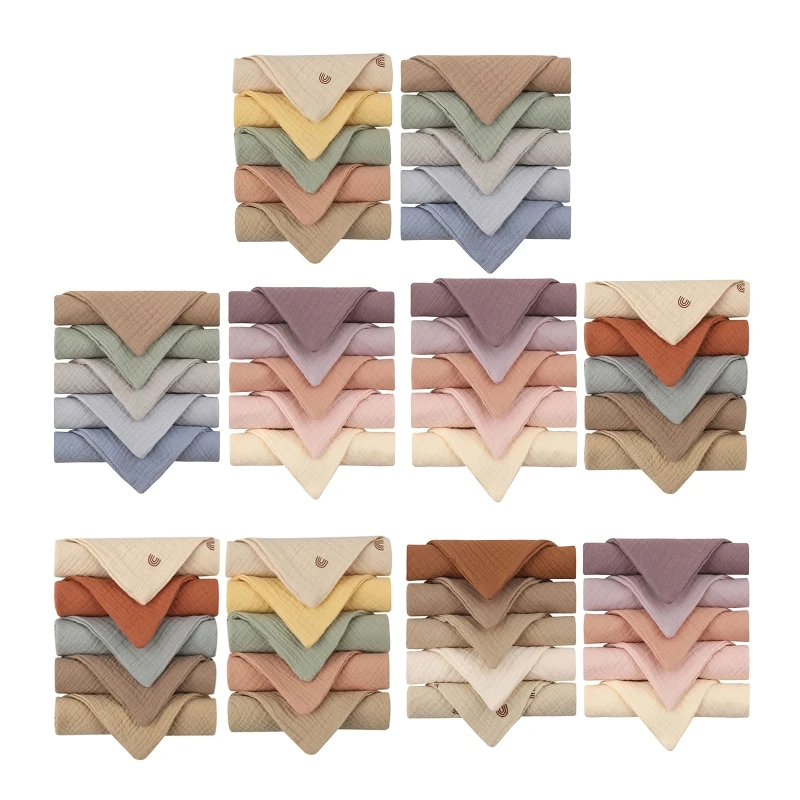 Baby Face Cloth Soft Absorbent Gauze Saliva Towel Bib Bath Towel Cotton Burp Cloth Handkerchief Kindergarten Washcloth 10 Pcs