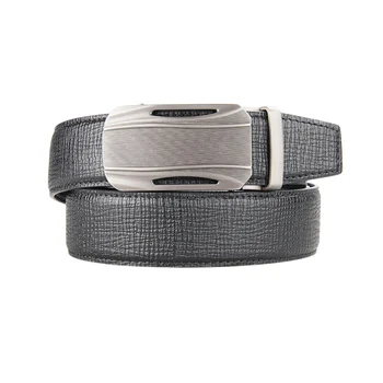 

New Arrivals Men 100% Genuine Leather Belt Cowhide Cowboy Belt Straps With Alloy Automatic Buckle Gray Color Leather Straps
