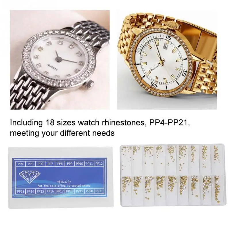 Box 18 Sizes PP4-PP21 Watch Decoration Parts Spare Rhinestones