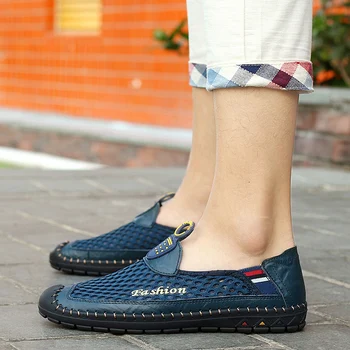 

Summer Mens Shoes Air Mesh New Slip On Mens Designer Shoes Loafer Summer Slip On Fashion Flat Casual Shoes Sneakers