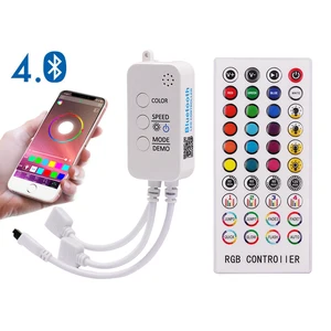 Светодиодный контроллер Bluetooth, беспроводной пульт дистанционного управления через приложение, 40 клавиш, 6 А, умный переключатель подключения, 3CH X 2A, диммер для светодиодных лент RGB, 12-24 В