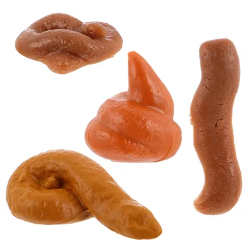

4 pcs Simulation Poop Fake Novelty Funny Party Supplies Prank Props Poo Toys for Halloween Fool's Day