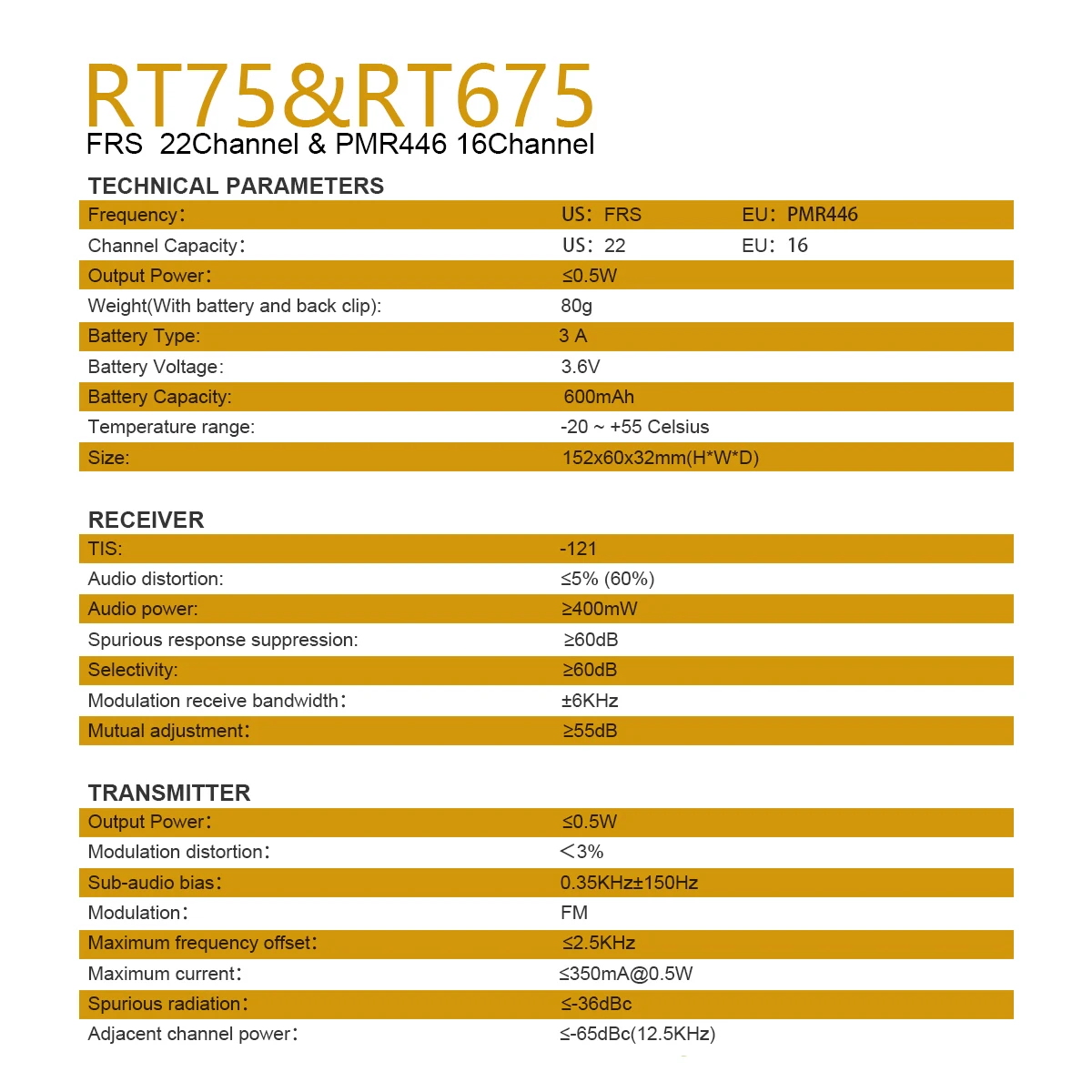 Retevis RT675 75 Two way Radio 2pcs FRS 0 5W PMR PMR446 kids WalkieTalkie Compass VOX 3