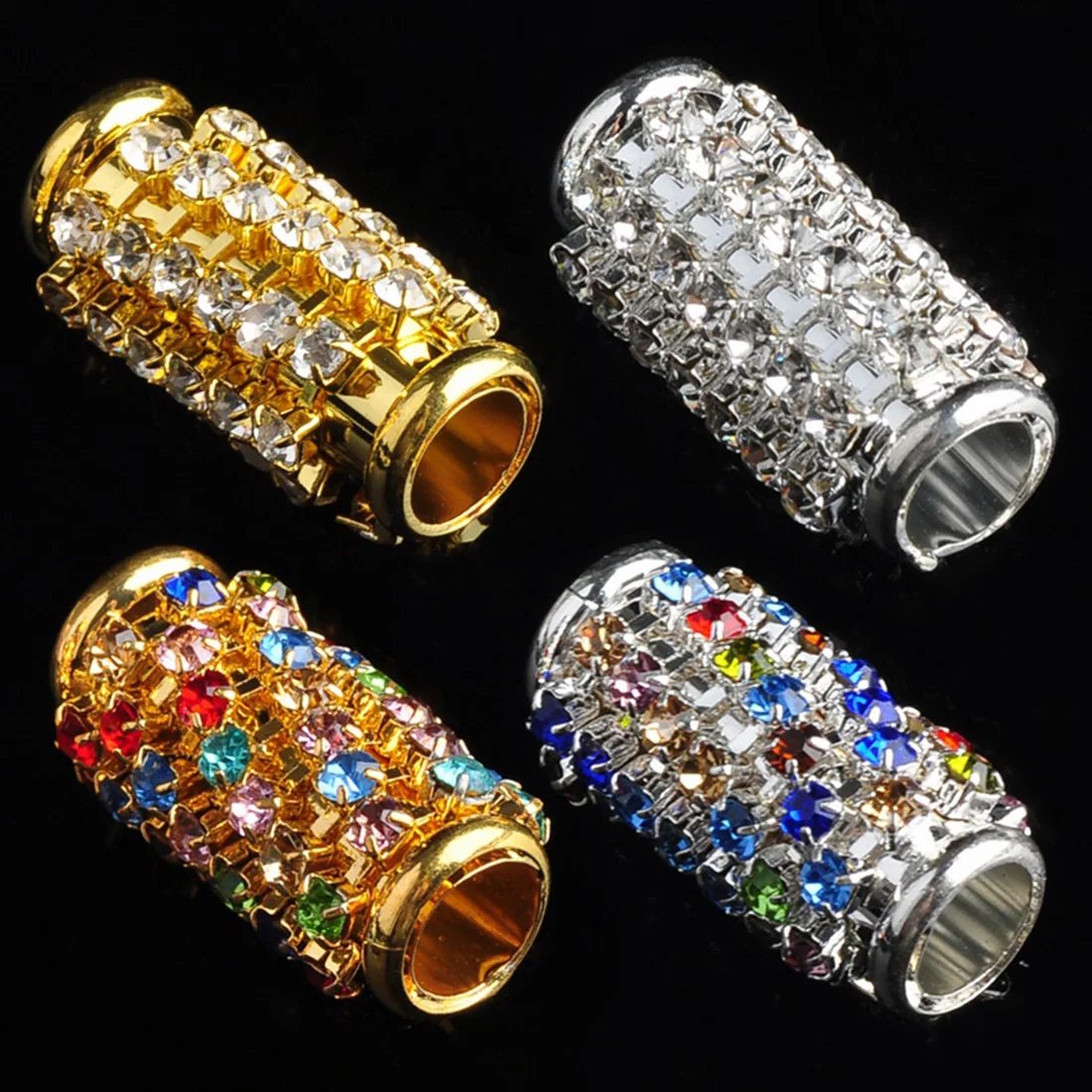 Wholesale 201 Stainless Steel Crystal Rhinestone Spacer Beads 