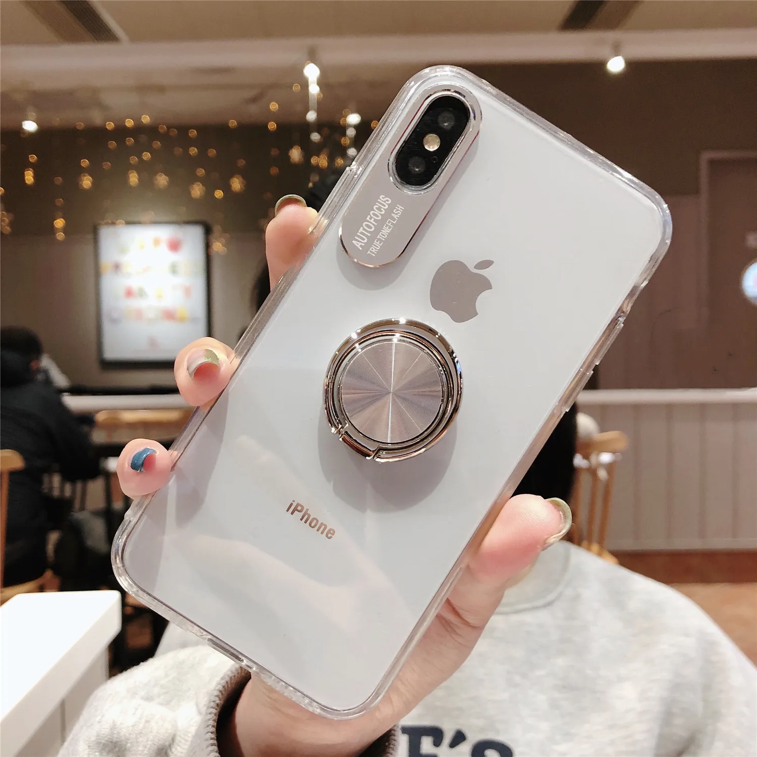 360 чехол-подставка с кольцом для iPhone Xs Max XR X прозрачный акриловый магнитный держатель для iPhone 11 Pro Max 6 7 8 Plus чехол