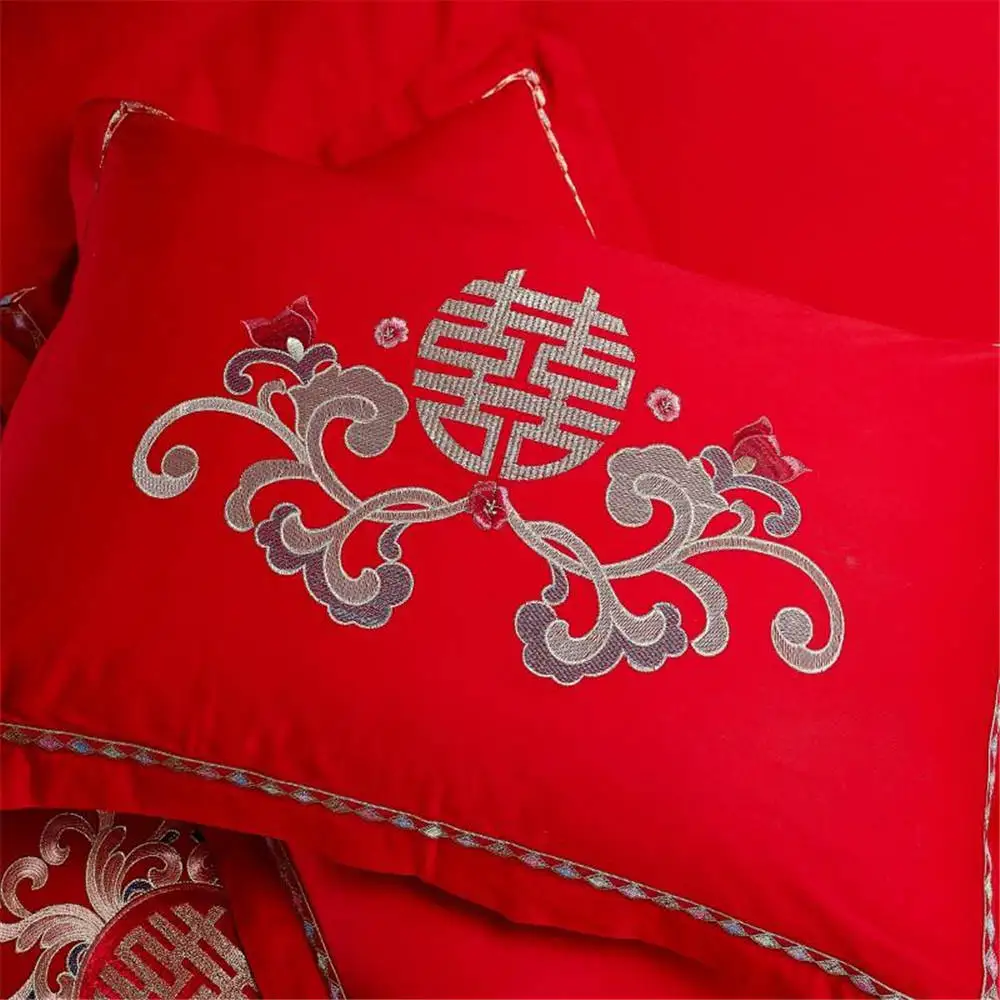 Новые свадебные комплекты постельного белья серии queen/King size 4/6 шт Высокое качество пододеяльник