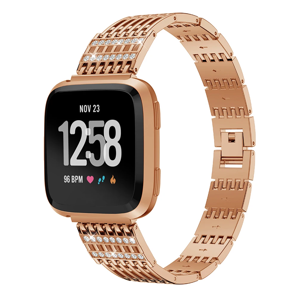Металлический мозаичный Алмазный ремешок для Fitbit Versa Frontier, Классические Смарт-часы, Браслет для Fitbit Versa, сменный ремешок, аксессуары